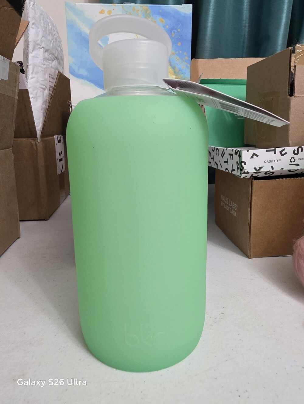bkr Big 1L THE BOTTLE Glass Water Bottle Green